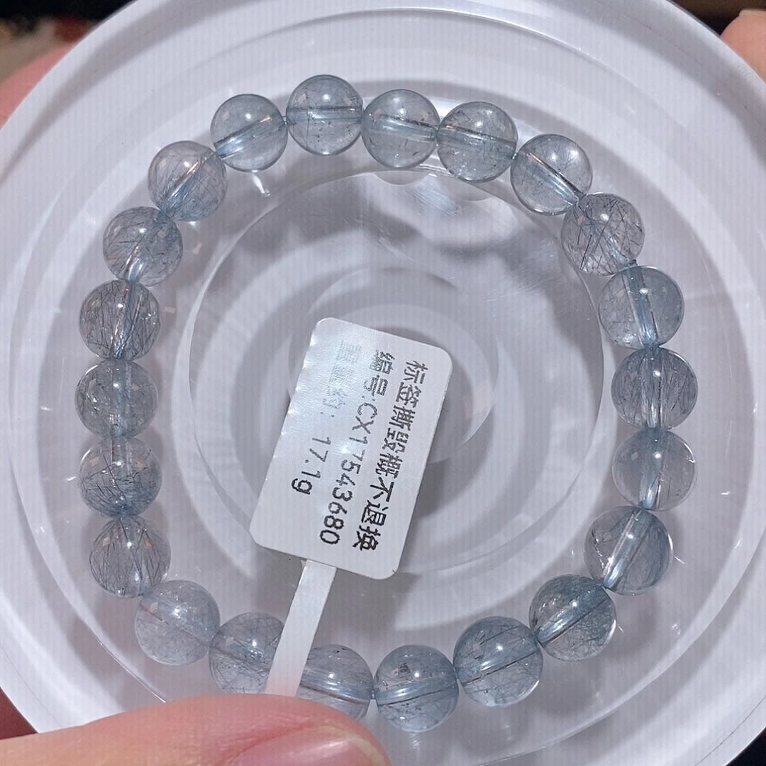 水晶手链未镶嵌F蓝兔毛8.2