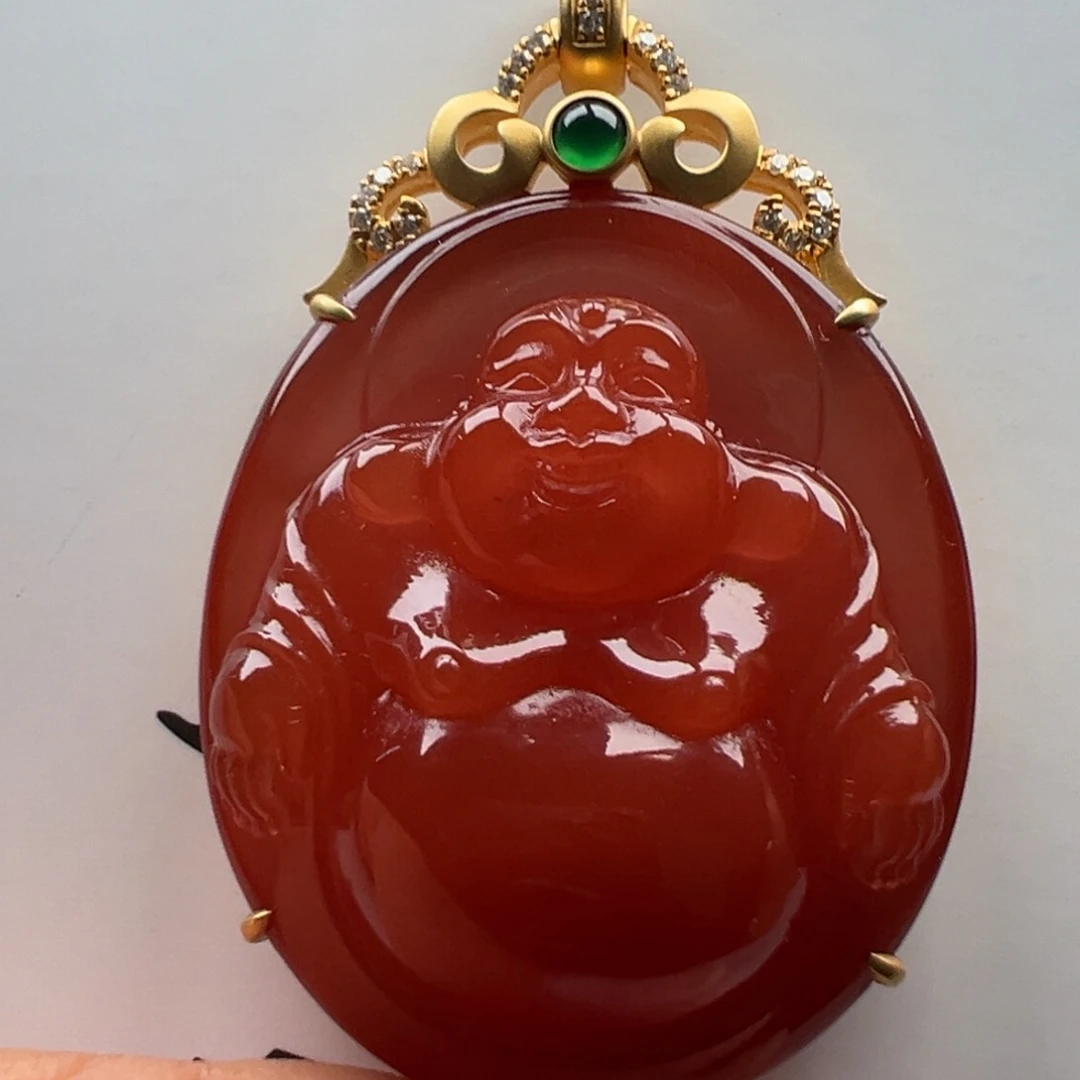 南红玛瑙弥勒佛未镶嵌