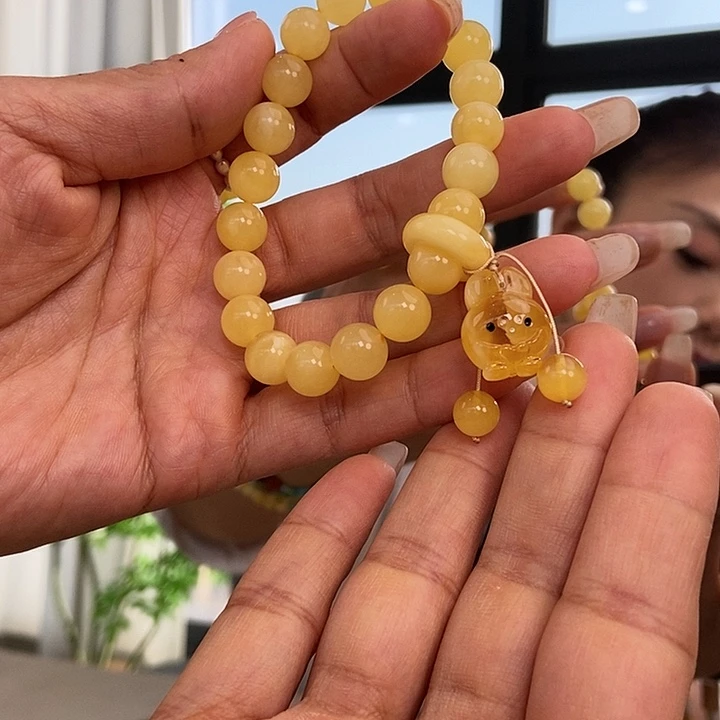 琥珀颈饰未镶嵌蜜蜡手串
