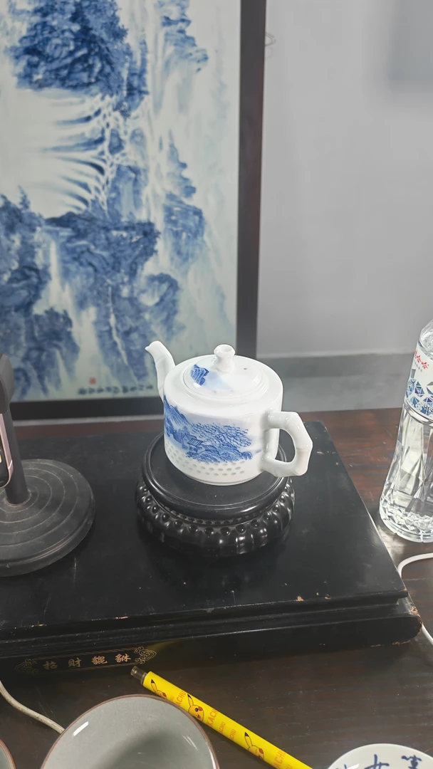 青花瓷玲珑功夫茶具茶壶茶杯