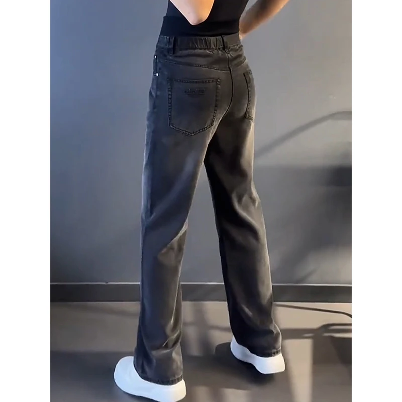 潮牌显瘦大码潮百搭轻奢痞帅牛仔裤男士高品质休闲裤宽松直筒男装