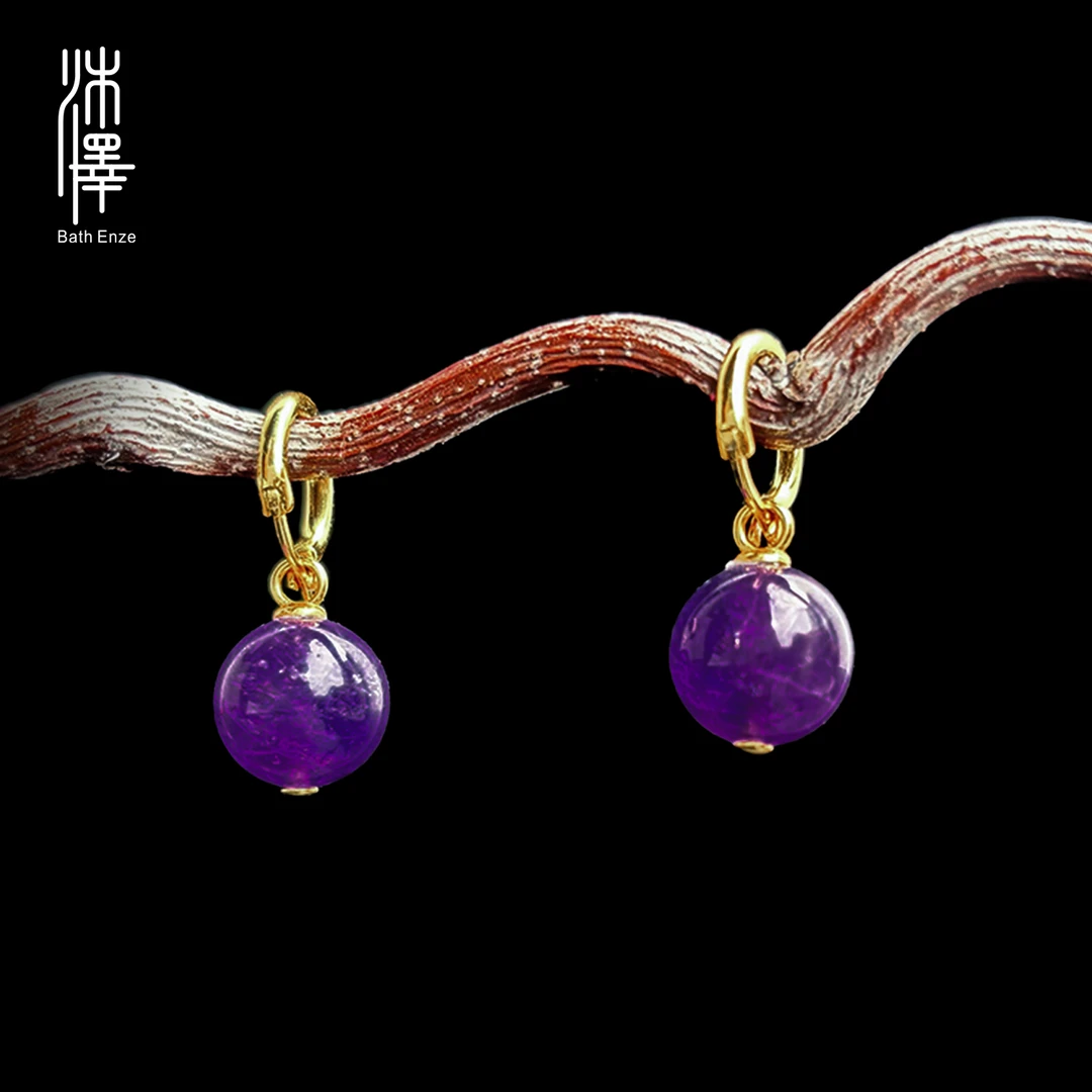 沐泽【紫金书】摇曳紫水晶耳扣自发无证书