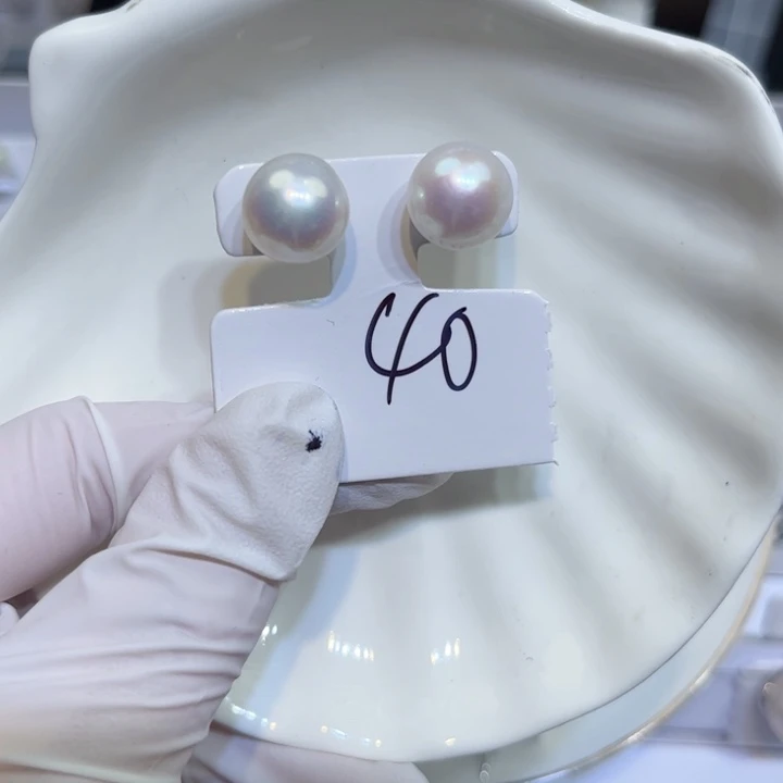 淡水珍珠耳饰银S925镶嵌