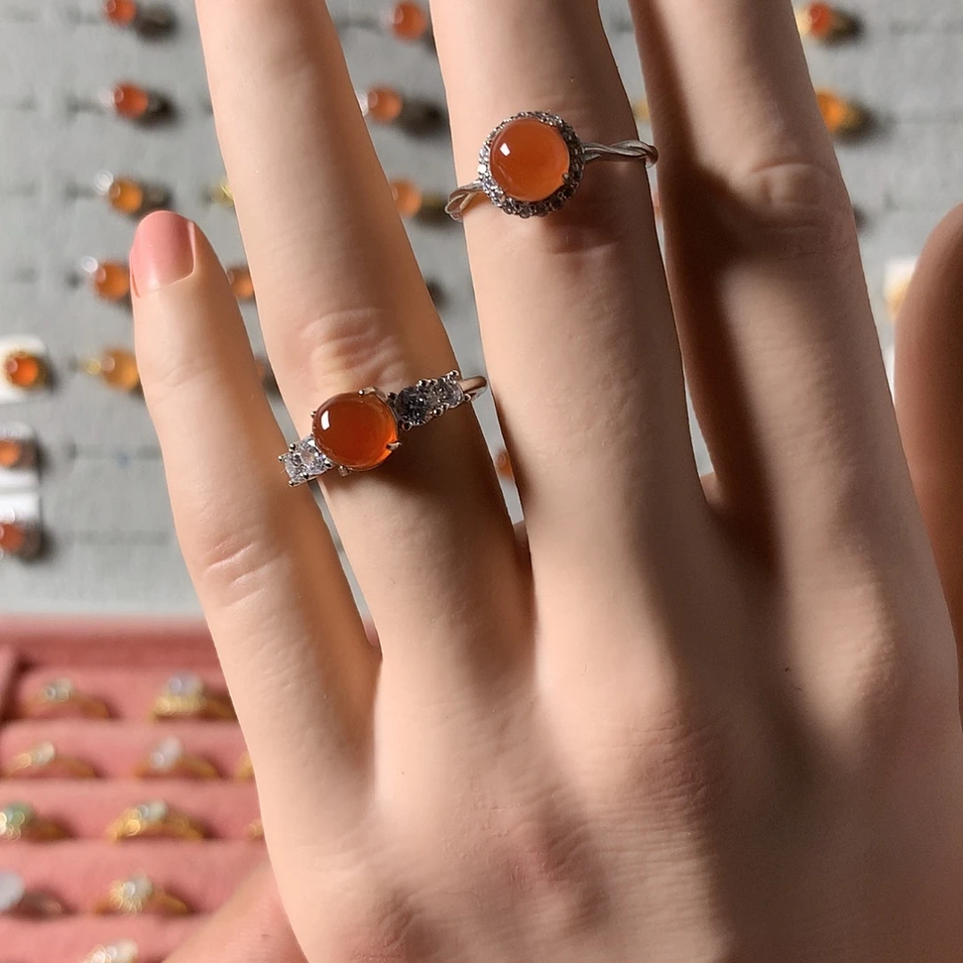 雪***1南红玛瑙未镶嵌戒指848