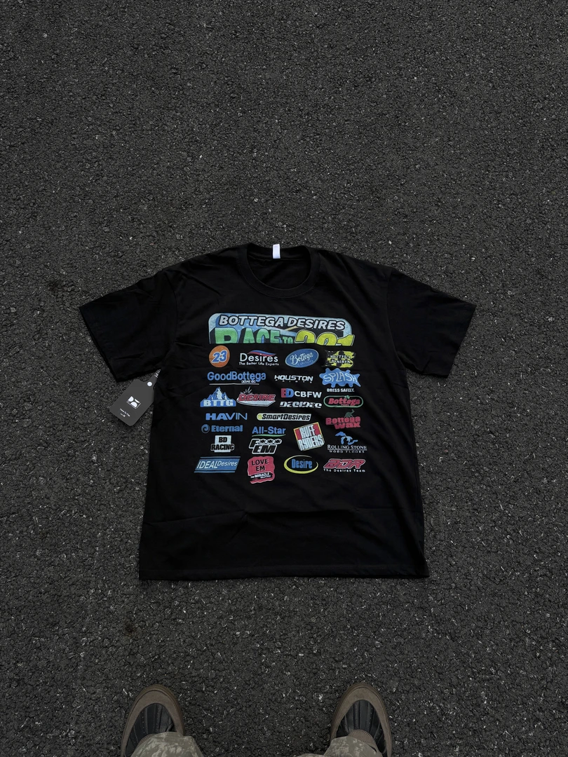 260g 追逐欲望 Kyrie同款直喷款 赛车主题 ins纯棉美式复古T恤