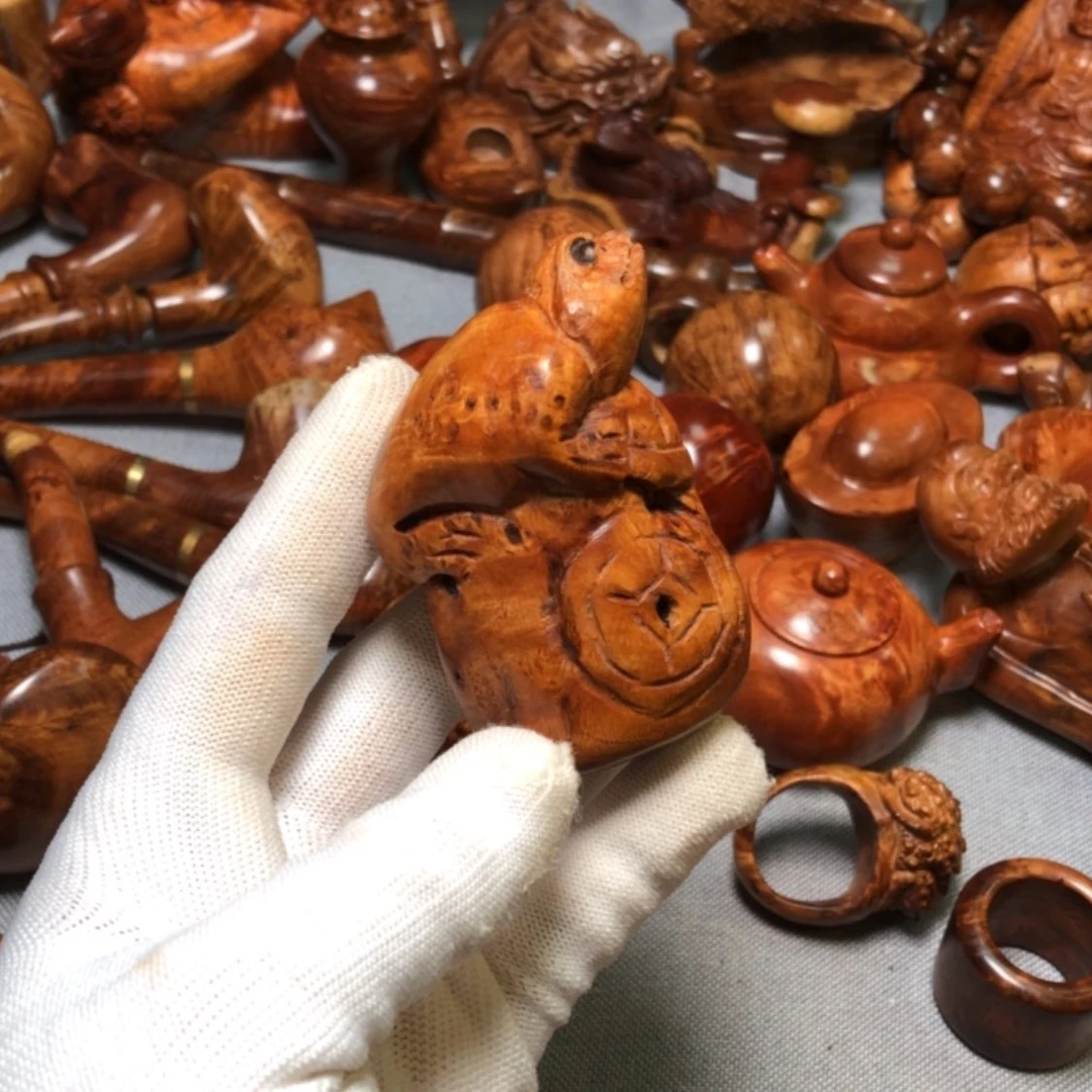 【闪购商品】木麻梨疙瘩火琉璃手把件