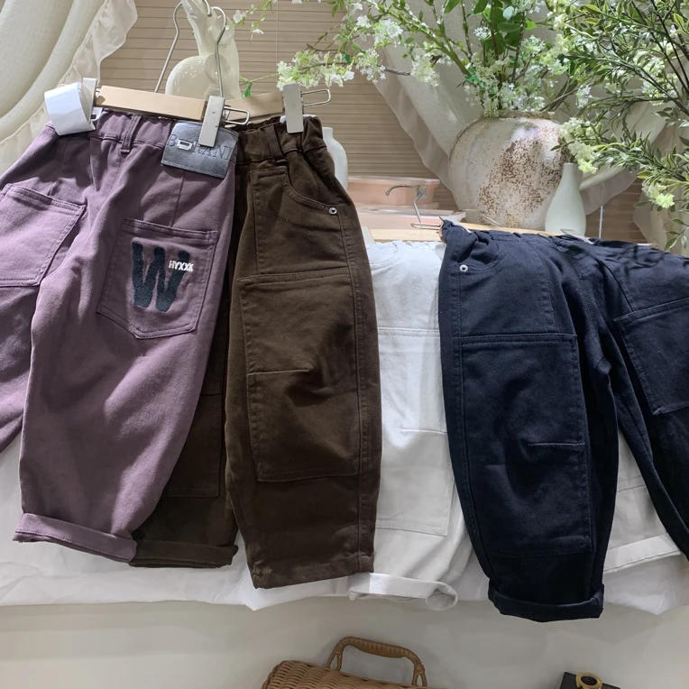 Q窗5092-1秋季休闲时尚百搭牛仔裤男女童适用