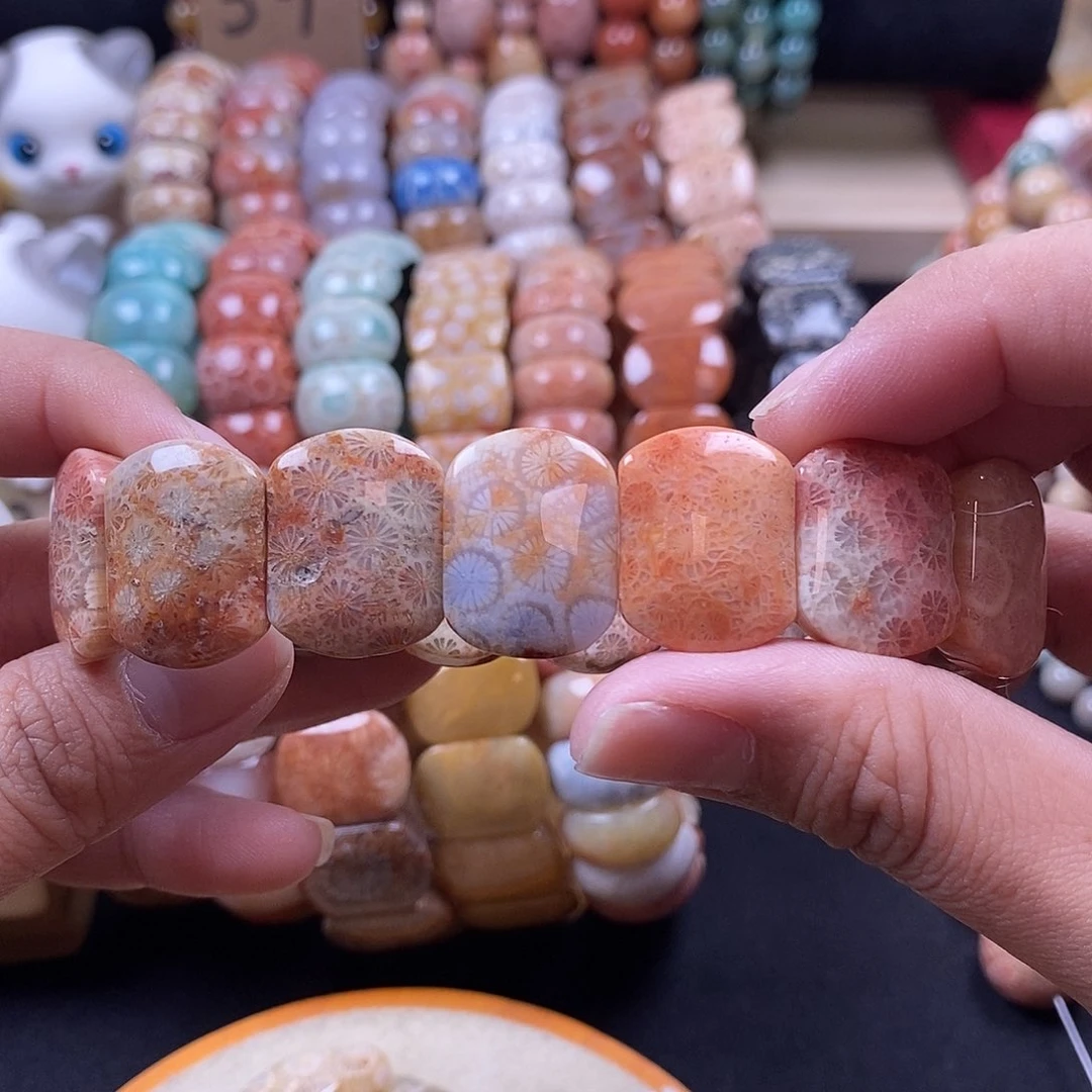 硅化珊瑚（珊瑚玉）手牌未镶嵌34