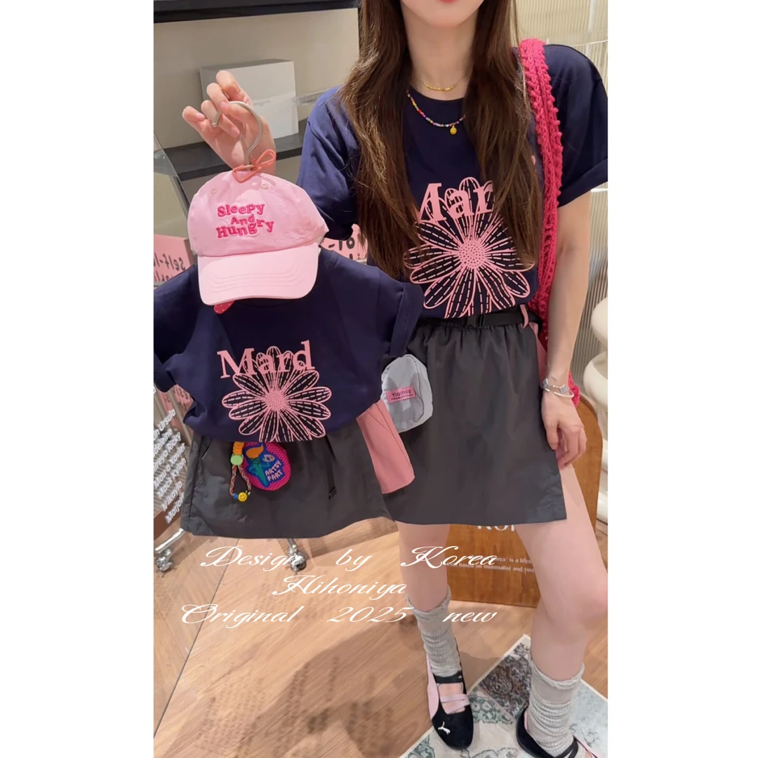 【小雏菊】三Hihoniya~2025夏季亲子纯色小雏菊亲肤透气吸汗短袖