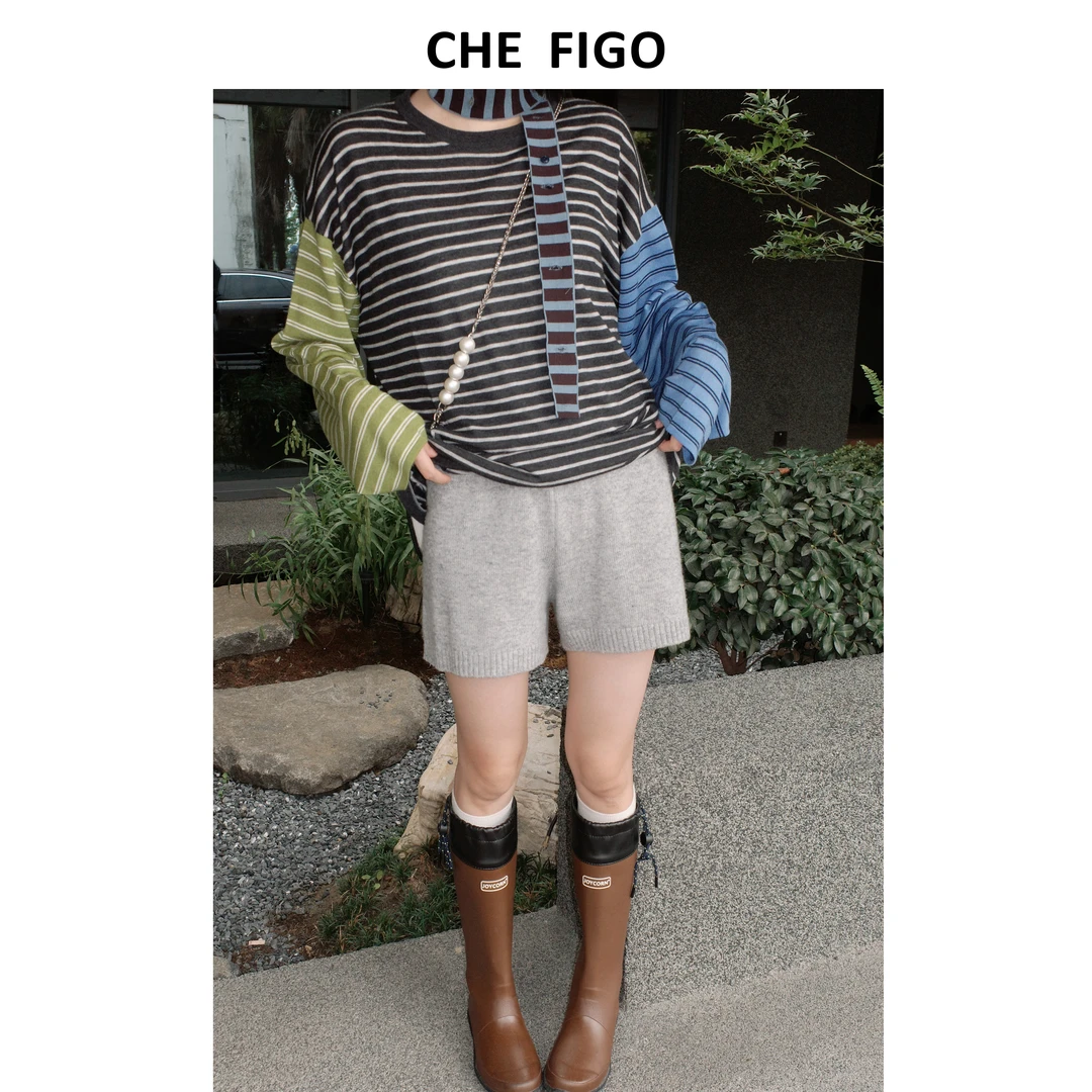 CHEFIGO澳毛针织短裤