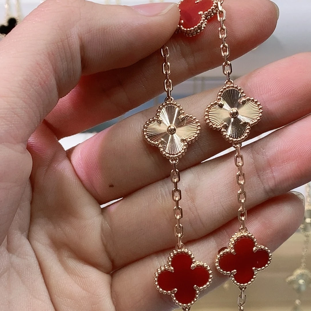 玛瑙/玉髓手链18K金镶嵌文****暖玫瑰金15