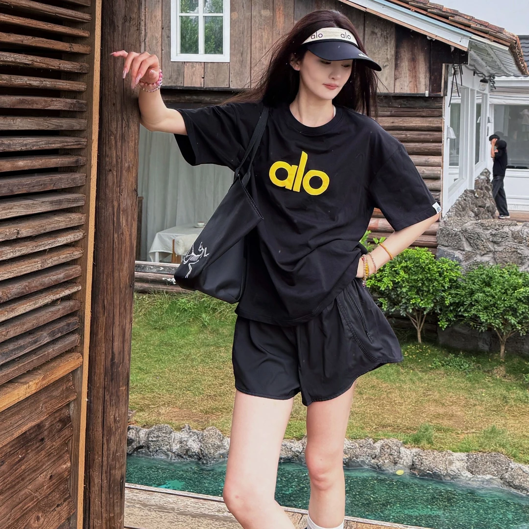 aloot财阀千金清冷感贵系短袖长T恤休闲上衣服女装慵懒风遮屁股