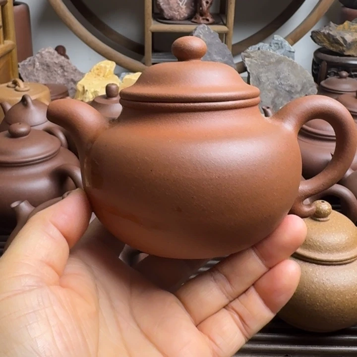 茶壶紫砂240cc莲子黄龙山红泥