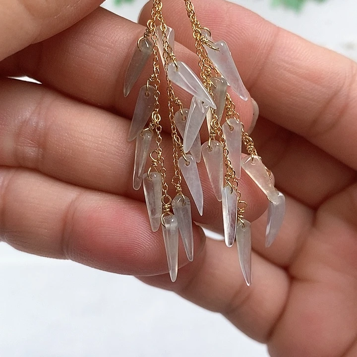 翡翠银S925镶嵌耳饰29号