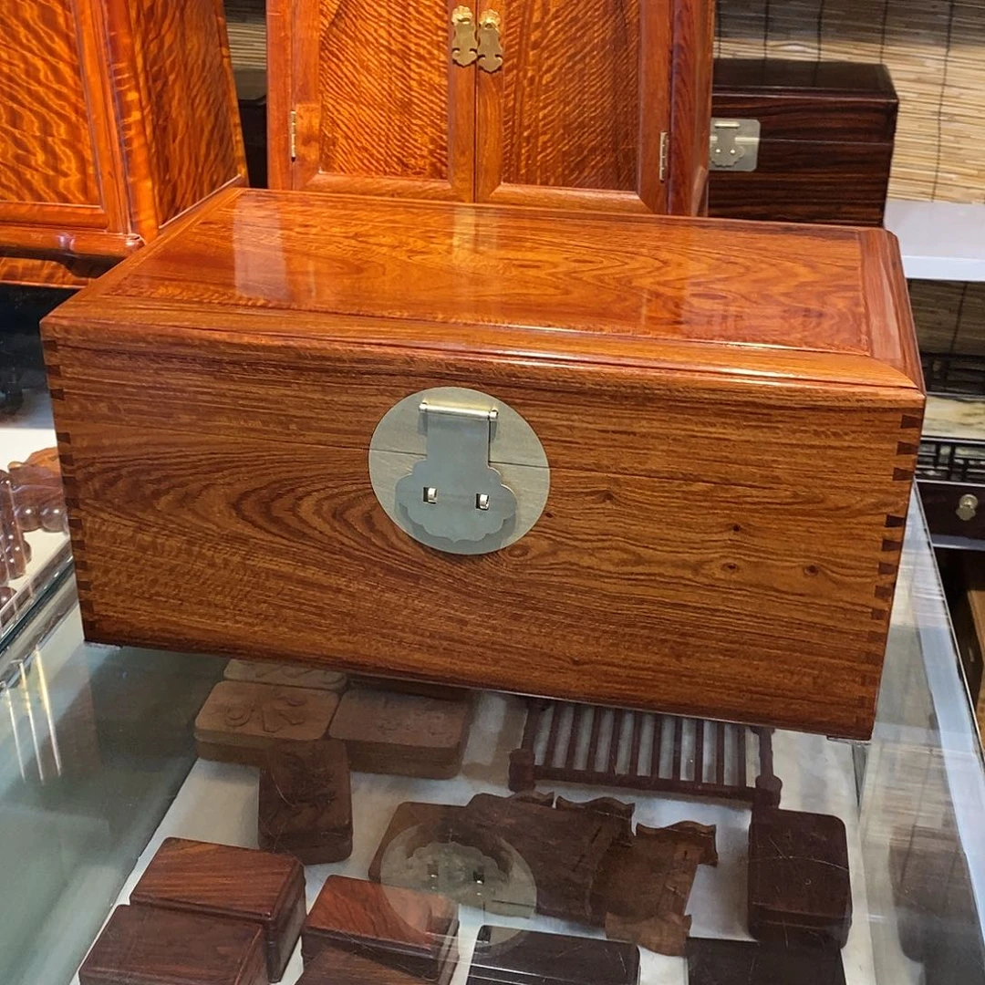 大果紫檀（缅甸花梨）独板收纳箱49/29/23