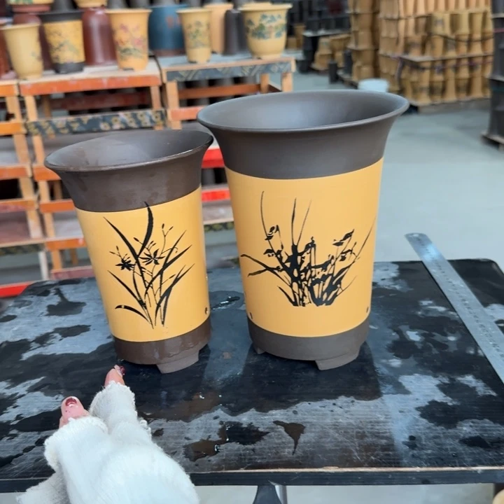 紫砂花盆 高度23口径17 高度20口径14