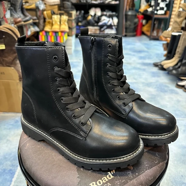 福利款女款马丁靴薄棉春秋黑色百搭休闲户外高帮