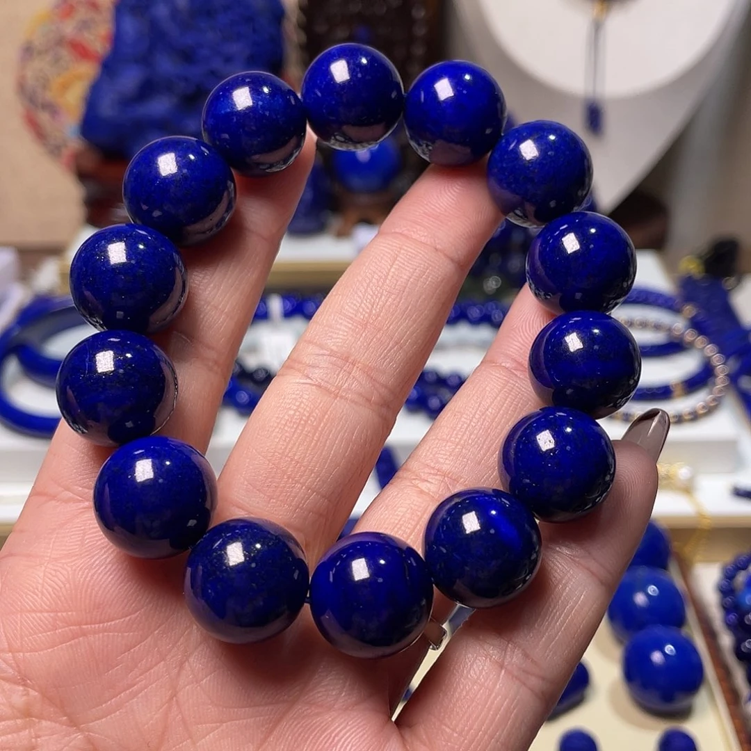 大***顶青金石未镶嵌极品16mm手串