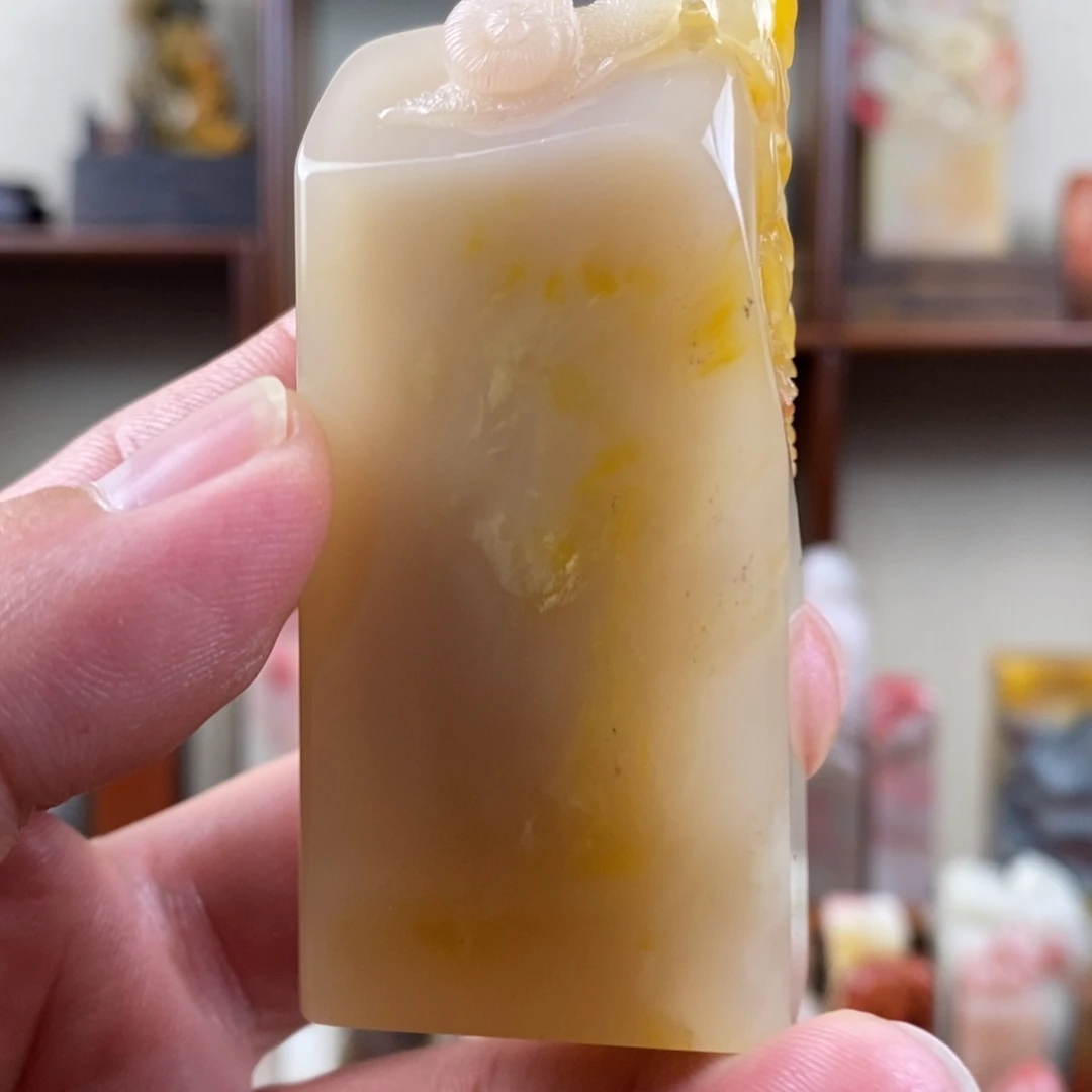 印石巴林石巴林石手工雕钮章