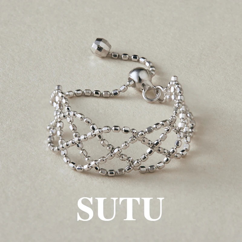 925银戒指 蕾丝镂空戒指戒精致轻奢高级感指环小众设计首饰饰品女