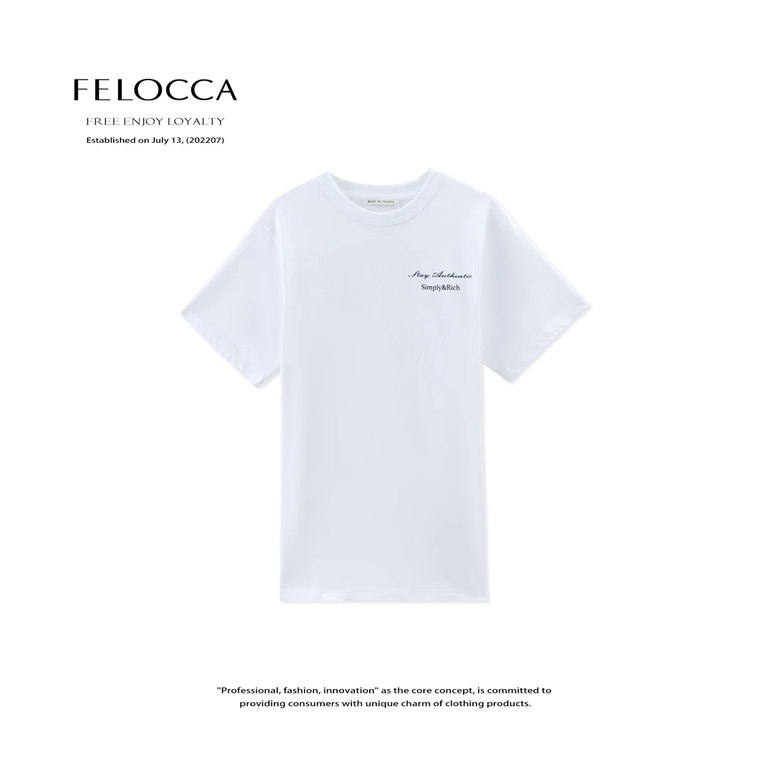 【FELOCCA】百搭前后字母印花短袖时尚圆领宽松T恤25STX270