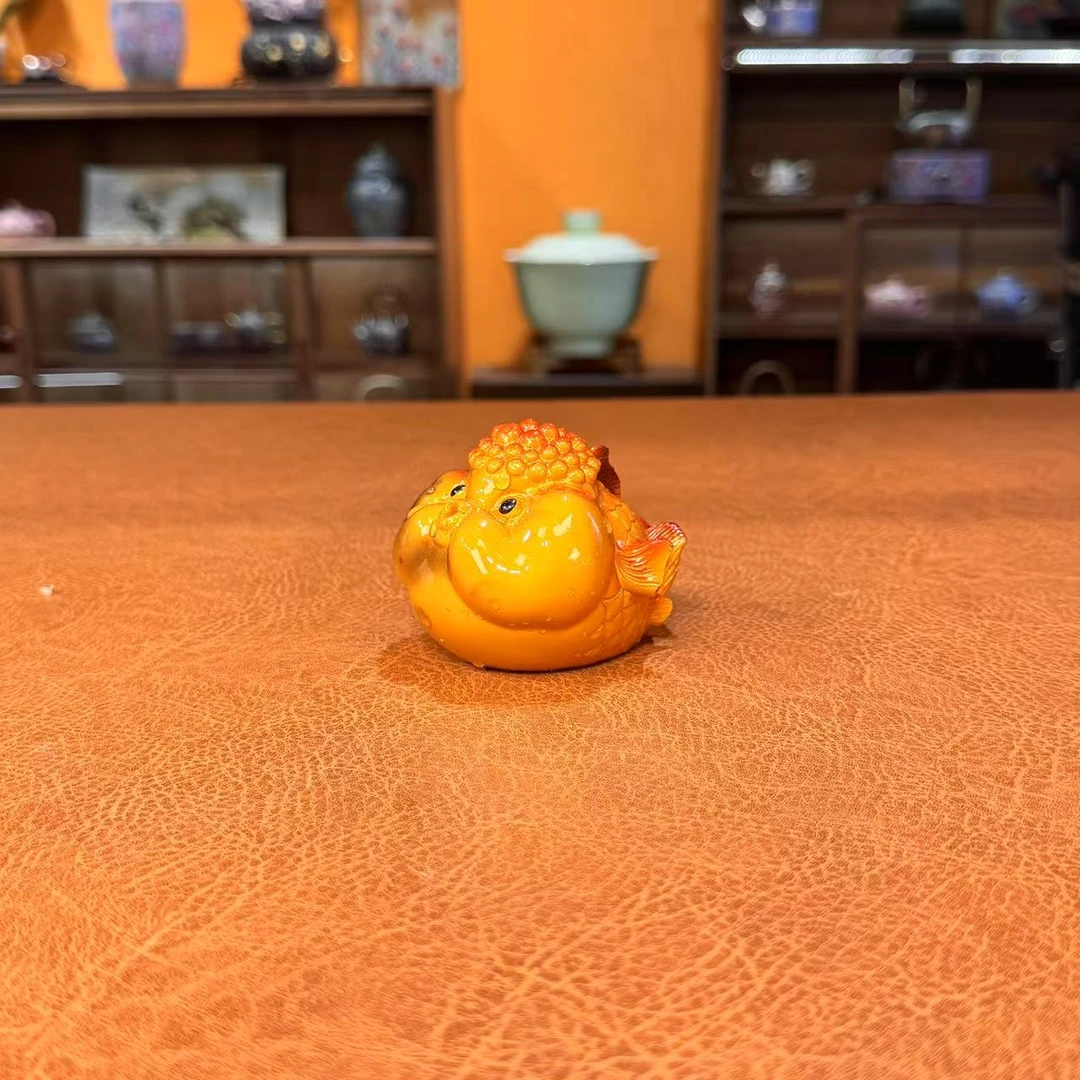 心名茶器 茶宠-变色泡泡鱼（金-大号）-5987