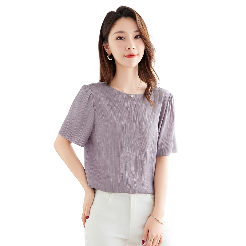 桑蚕丝冠乐绉T恤12599022