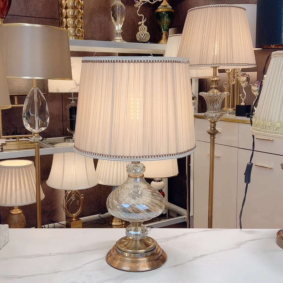 锌合金17号台灯咖色灯罩