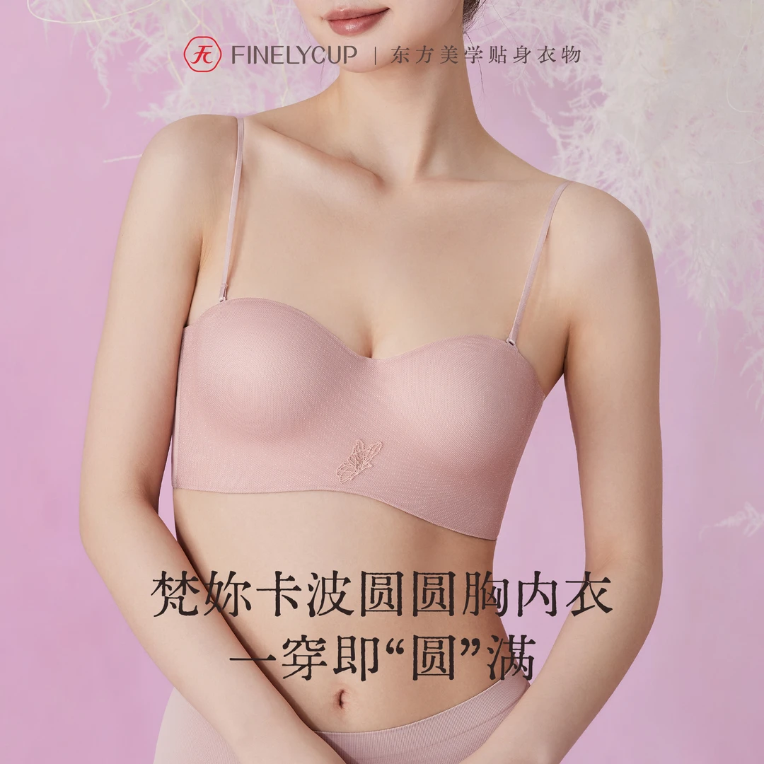 梵妳卡波小胸聚拢无痕网纱无肩带内衣美背夏季透气