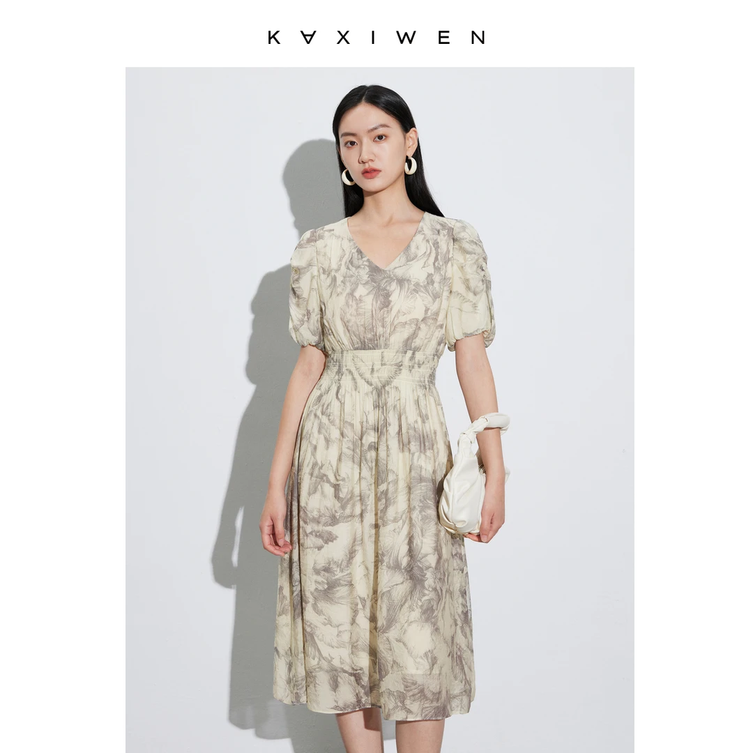 【粉丝专享】复古印花连衣裙W04BLN6676