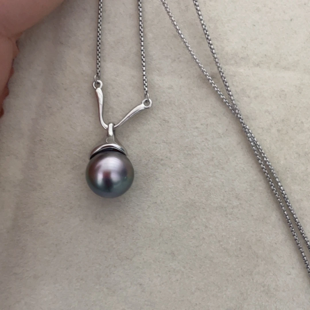 颈饰银S925镶嵌海水珍珠W91