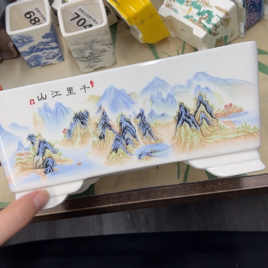 紫砂花盆190号瑕疵24/15/10cn边不直处理介意勿拍