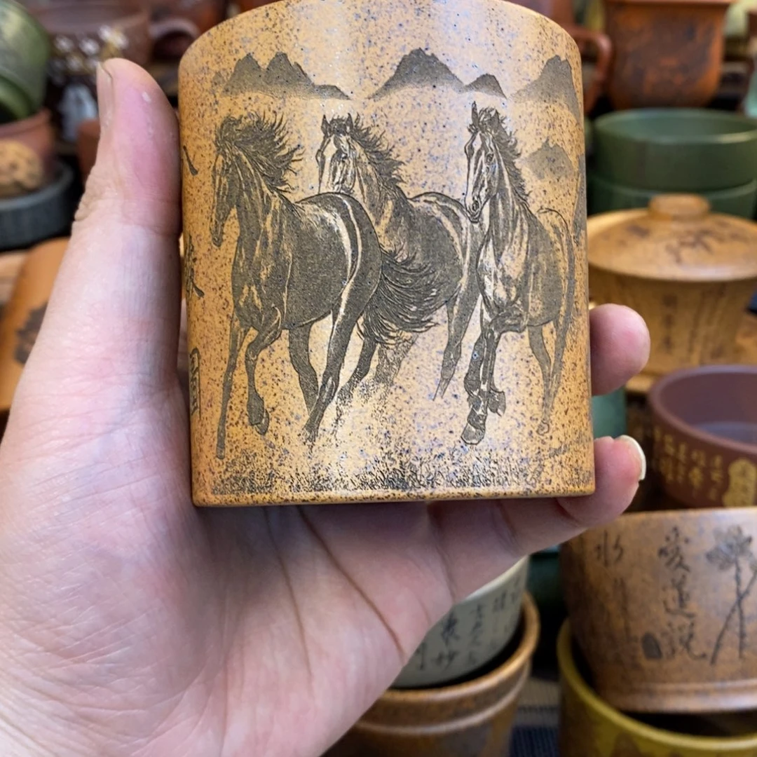 紫砂杯子宜兴全手工紫砂杯