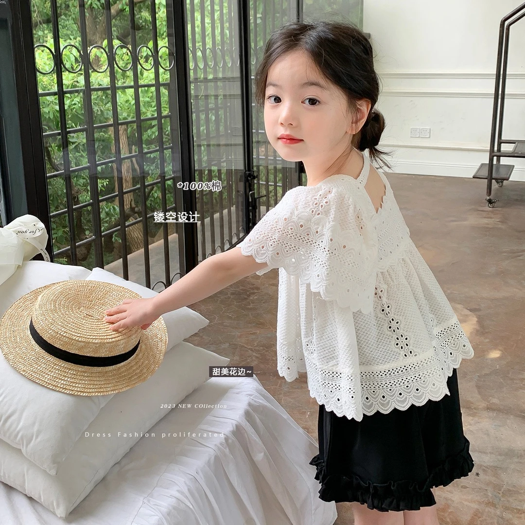 布丁哈鲁【温柔以待】2023夏季新品小飞袖百搭娃娃衫23XT6152