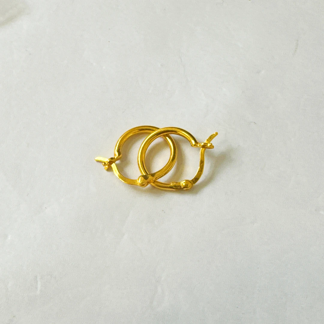 足金999 亮面素耳扣