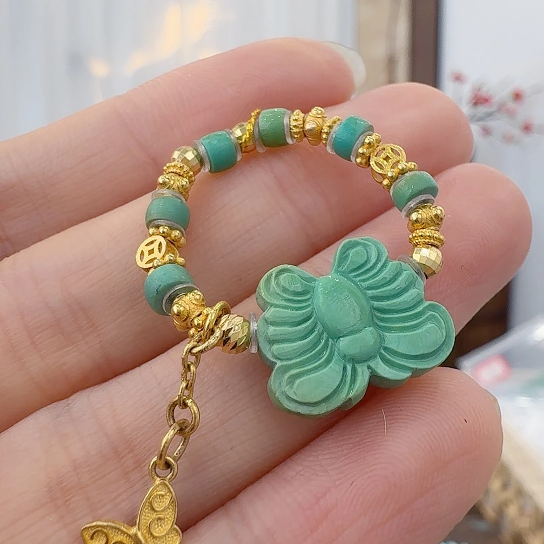 绿松石18K金镶嵌珠宝奇石