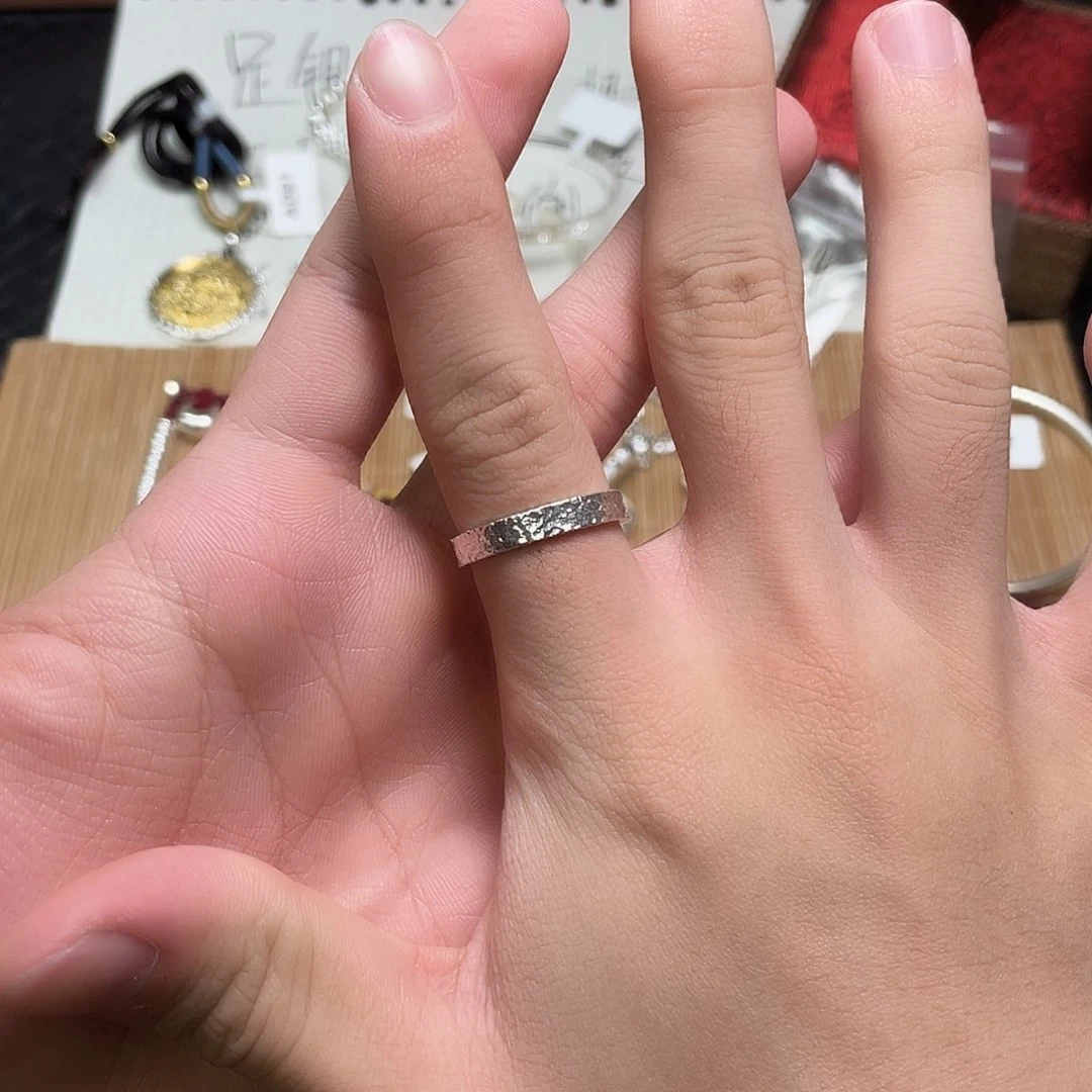 足银羽毛不带礼盒戒指