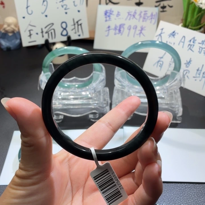 未镶嵌手镯翡翠黑乌鸡