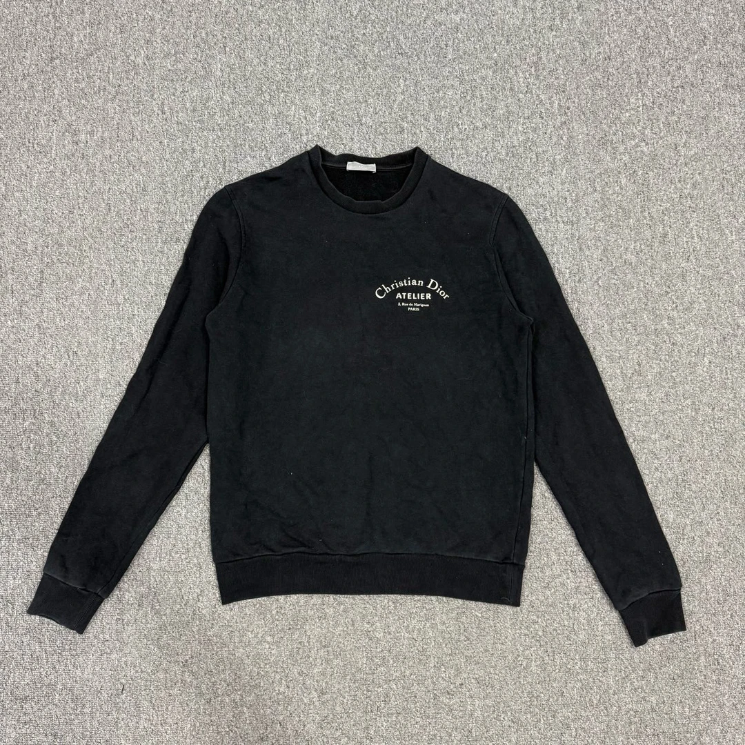 95新 DIOR/迪奥 13676761 Dior 迪奥 黑色logo标语卫衣 M码95新