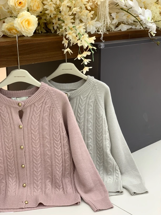 梦里陈-麻花小金扣毛衣