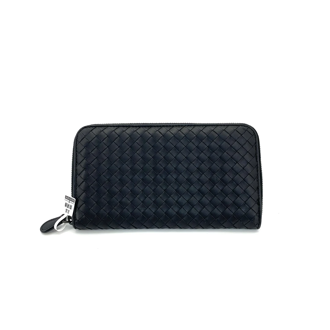 95新 BOTTEGA VENETA/葆蝶家 全皮 编织 拉链 钱包 尺寸19/10