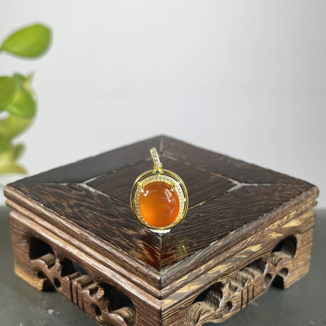 JXA07-75   南红-s925银镶吊坠