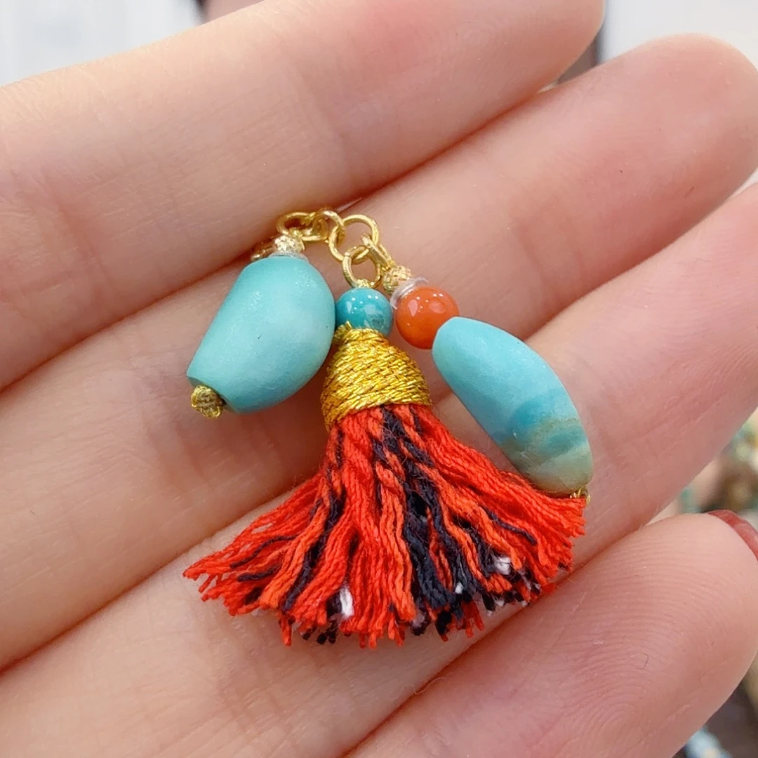 绿松石18K金镶嵌珠宝奇石