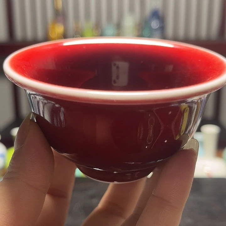 摆件景德镇陶瓷郎红小微瑕