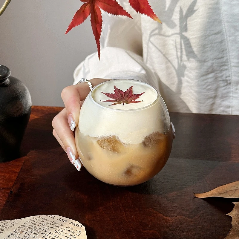 思慕雪杯ins风拿铁咖啡玻璃杯牛奶杯简约女家用喝水杯子夏天冷饮