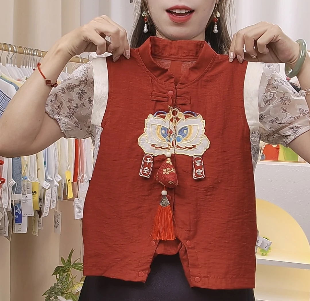 【夏季必备】婴儿礼服夏季薄款国风宝宝抓周连体衣满月百天中式衣服