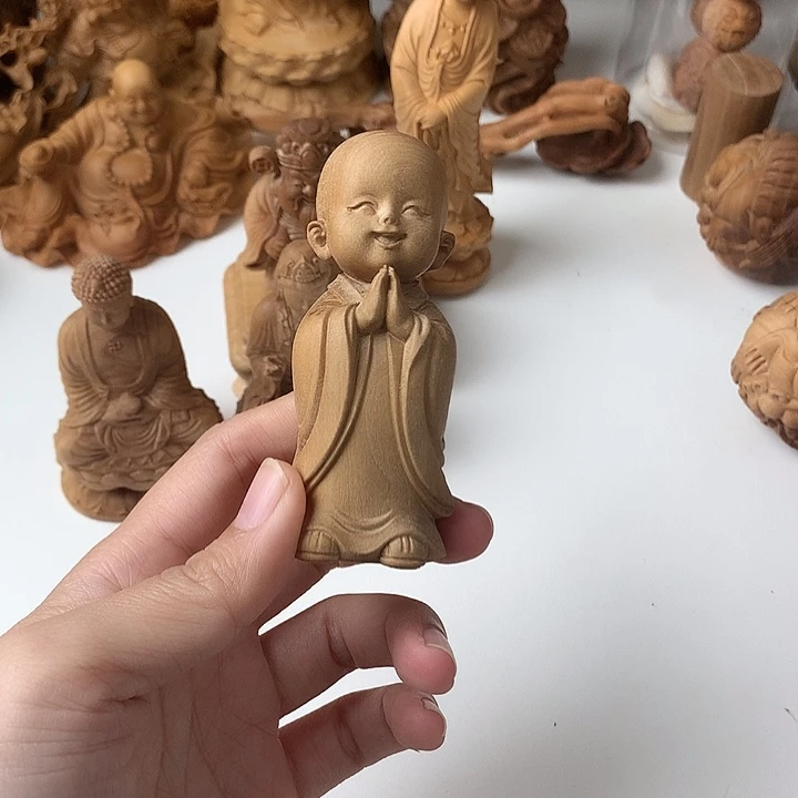 檀香木无事牌檀香无忧小和尚