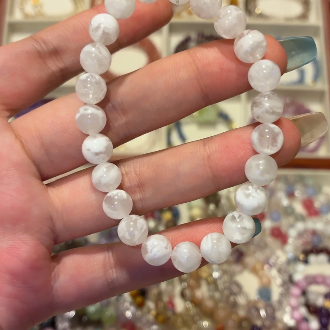 烟晶银S925镶嵌手链
