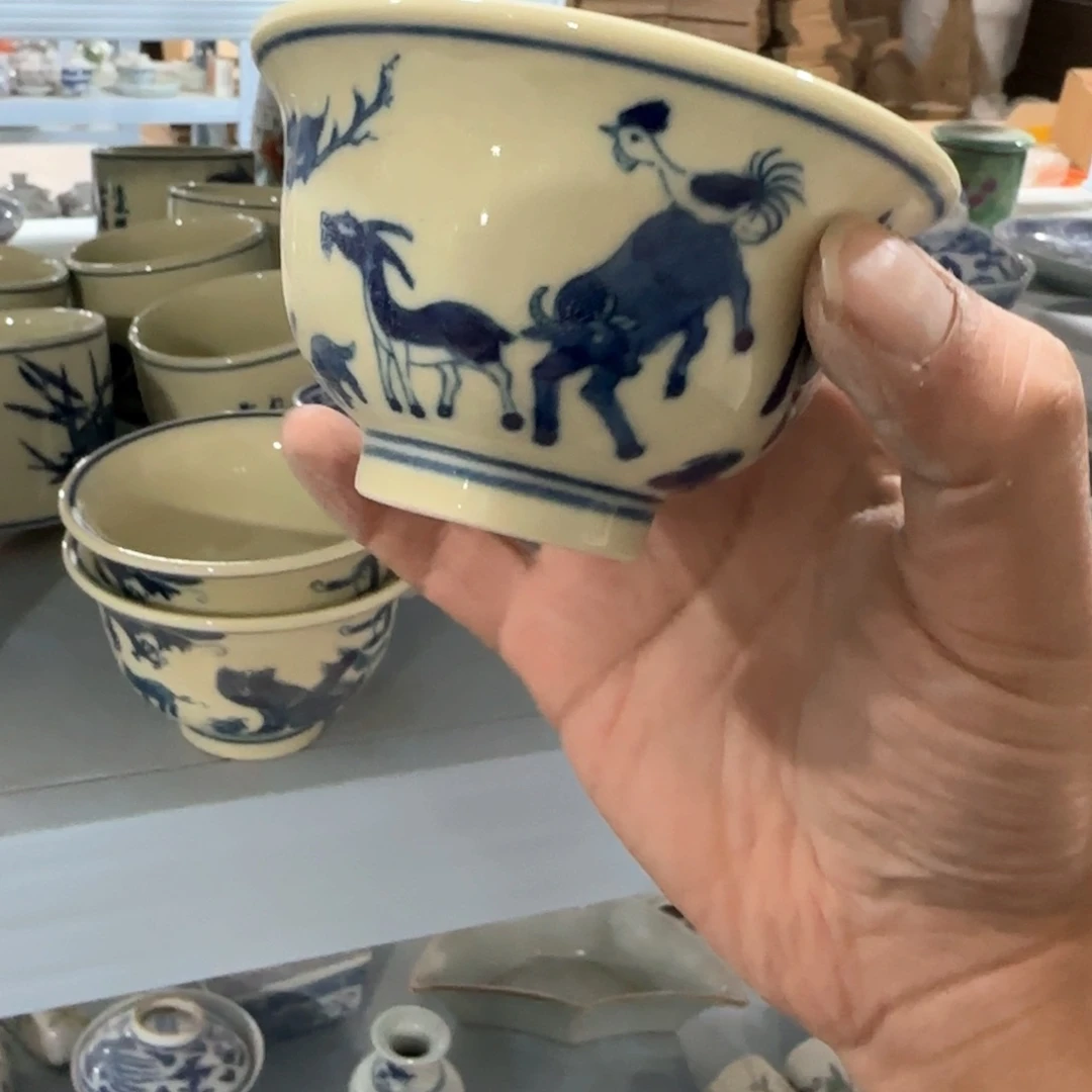 瓷片摆件手绘瓷器全部处理