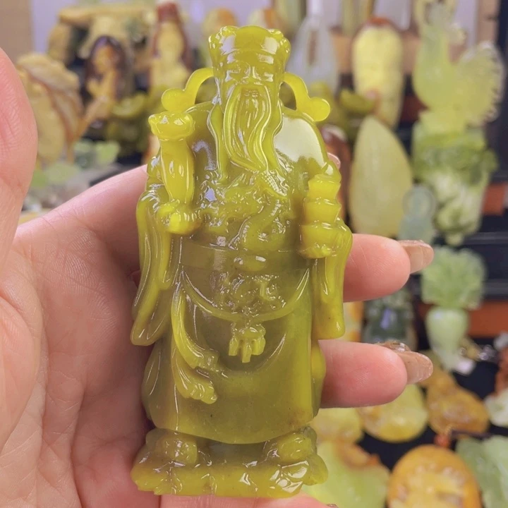 蛇纹石玉手把件未镶嵌